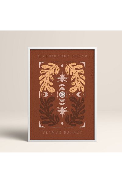HOMEPACK Modele colorate abstracte cu cadru laminat alb pictură de artă modernă cu flori