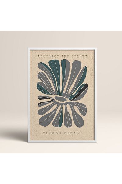 HOMEPACK Modele colorate abstracte cu cadru laminat alb pictură de artă modernă cu flori
