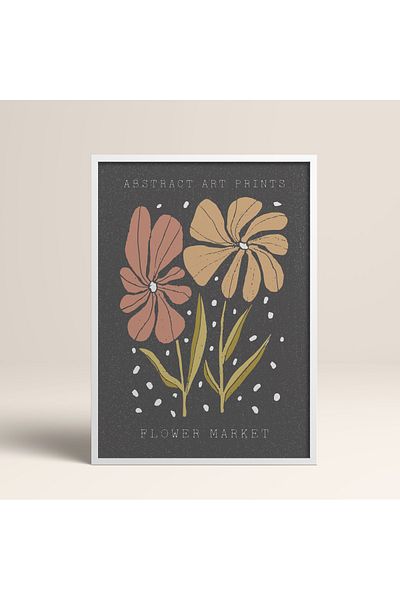 HOMEPACK Modele colorate abstracte cu cadru laminat alb pictură de artă modernă cu flori