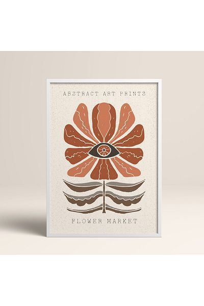 HOMEPACK Modele colorate abstracte cu cadru laminat alb pictură de artă modernă cu flori