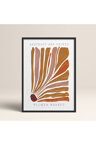 HOMEPACK Modele colorate abstracte cu cadru laminat negru Pictură de artă modernă cu flori