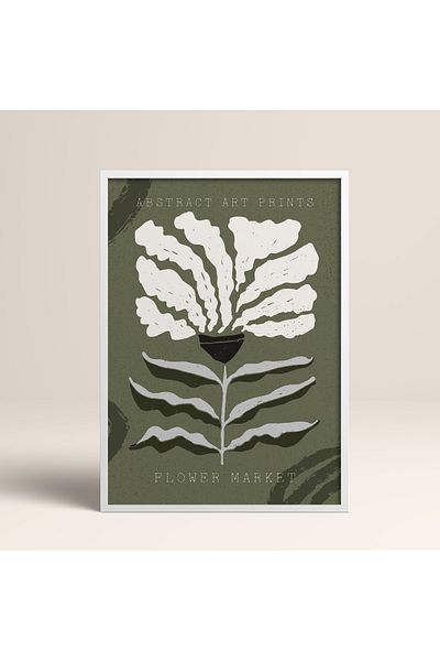 HOMEPACK Modele colorate abstracte cu cadru laminat alb pictură de artă modernă cu flori