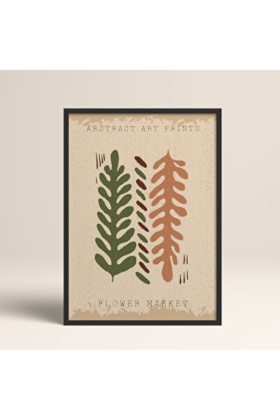 HOMEPACK Черен ламинат рамкиран абстрактни цветни шарки цвете модерно изкуств...