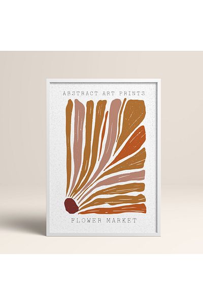 HOMEPACK Modele colorate abstracte cu cadru laminat alb pictură de artă modernă cu flori