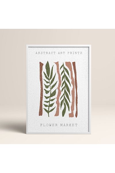 HOMEPACK Modele colorate abstracte cu cadru laminat alb pictură de artă modernă cu flori