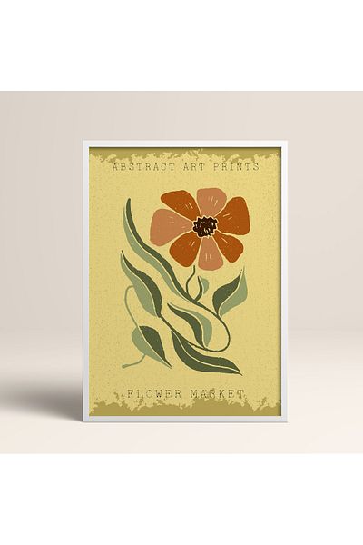 HOMEPACK Modele colorate abstracte cu cadru laminat alb pictură de artă modernă cu flori