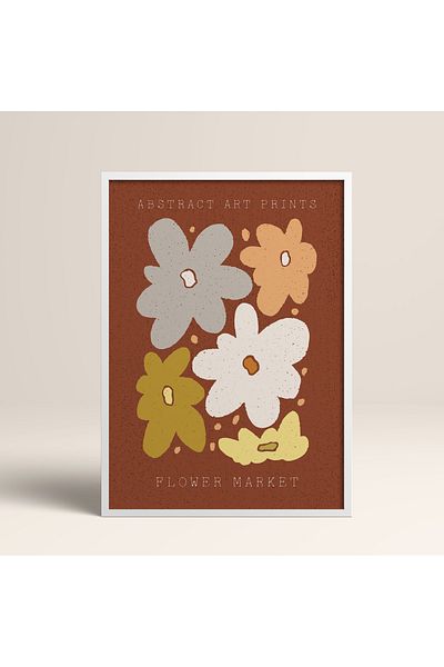 HOMEPACK Modele colorate abstracte cu cadru laminat alb pictură de artă modernă cu flori