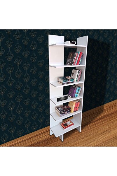 Tuliplife • 6 Raflı Köşe Kitaplık Dekoratif Köşe Kitaplığı Tlpk03s