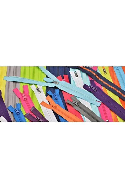serpildüğme 10 Adet Karışık Renklerde Fermuarlar (50cm Ve 80cm Arasında Ölçül...