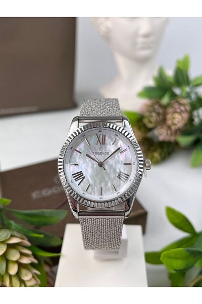Essence Silver Mother of Pearl Dial 34mm Women's Wristwatch 3 Atm Waterproof