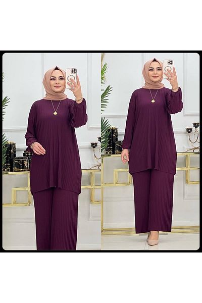 MODAMÜNASİP Women's Wonderful Pleated Trousers Suit