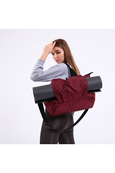 Icone Geantă sport pentru femei Roșu Claret - Yoga/Pilates/Fitness Gym