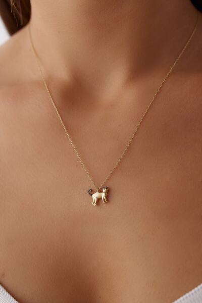 YAVUZ KUYUMCULUK 14 Ayar Altın Kedi Kolye