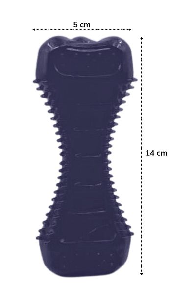 Buffer ®   2Pcs Plastic Dumbell for Dogs - Teeth Scratching Toy with Serrated Structure