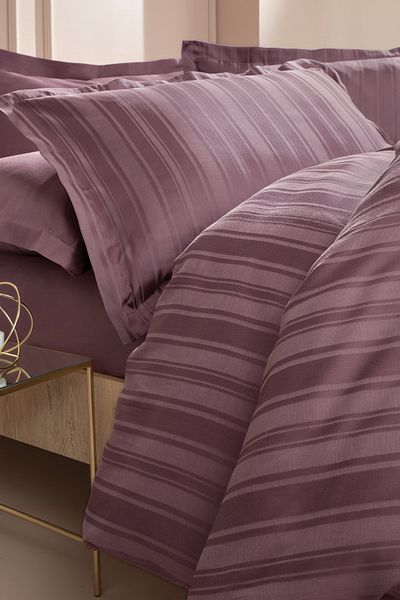 Yataş Shelly King Size Bamboo Satin Duvet Cover Set - Plum