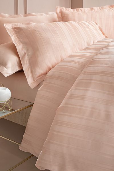 Yataş Shelly Oversized Bamboo Satin Duvet Cover Set - Blush