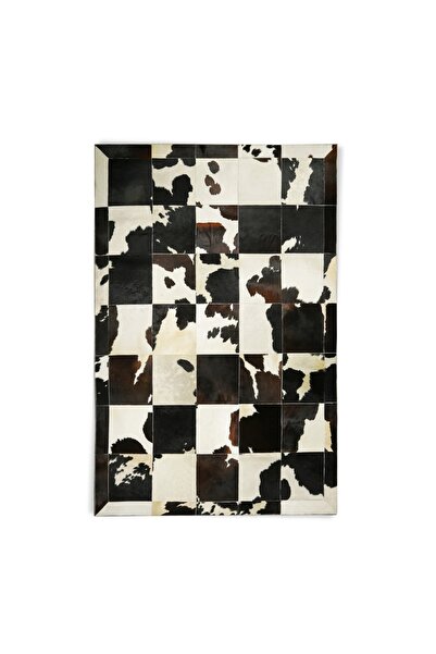 Dericibey Siyah Dana Derisi Patchwork Halı