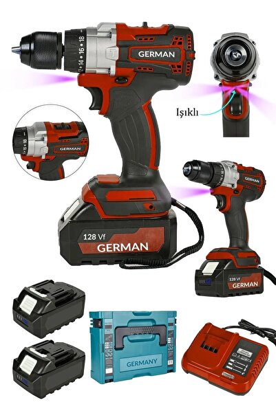 Germany Steel Pro Dynamic 128vf Çift Akülü Vidalama Darbeli Çelik Mandren Mat...