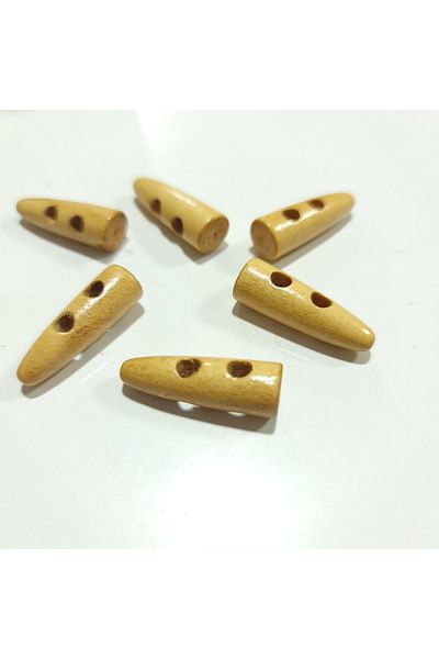 ÜNSALAN HOBİ Wooden Ivory Shepherd Button in Raw Wood Color 5 Pieces 3cm Size
