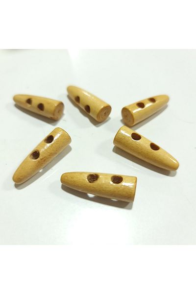 ÜNSALAN HOBİ Wooden Ivory Shepherd Button in Raw Wood Color 5 Pieces 3cm Size