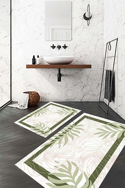 eco concept Leaf Pattern Bath Mat, Toilet Seat, Non-Slip Mat, Decorative Bath Mat, Dowry Box