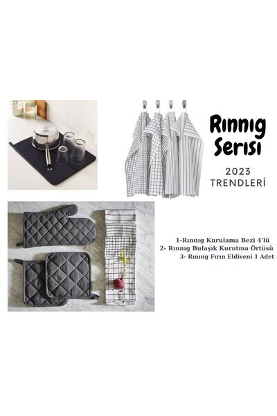 IKEA Rınnıg Kurulama Bezi 4 Adet +nyskjöld Bulaşık Kurutma Örtüsü+ Fırın Eldi...