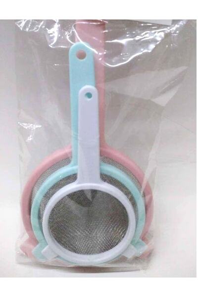 İstoç Türk Paktel 3'lü Süzgeç Seti Paslanmaz 3 Adet 13cm,10cm,8cm D-Raf