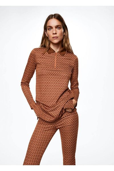 MANGO Woman Pantaloni evazați cu model