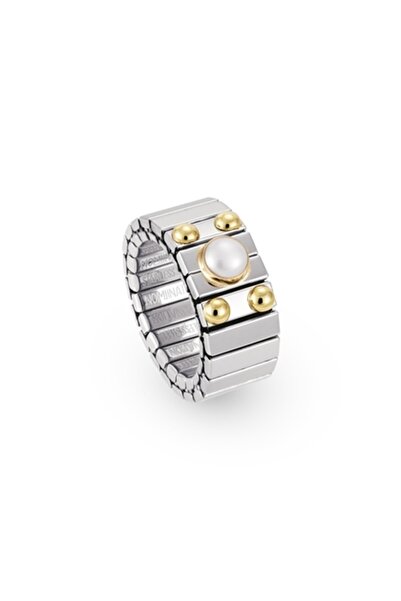 NOMİNATİON Extensıon Ring (m) In Stainless Steel With 18k Gold And 1 Stone (013_white Pearl)