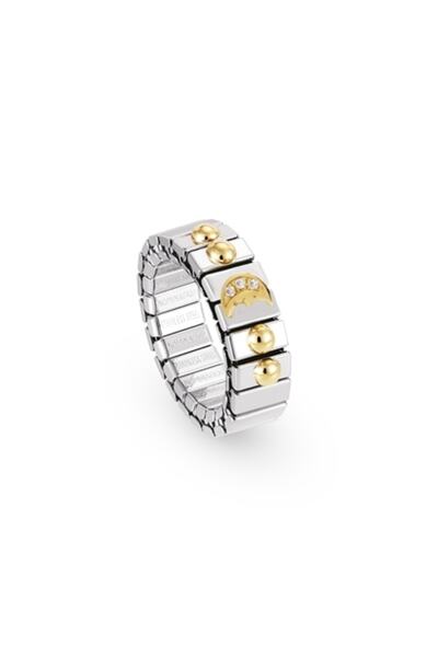 NOMİNATİON Extensıon Ring (s) In Stainless Steel With 18k Gold And Cubic Zirc...