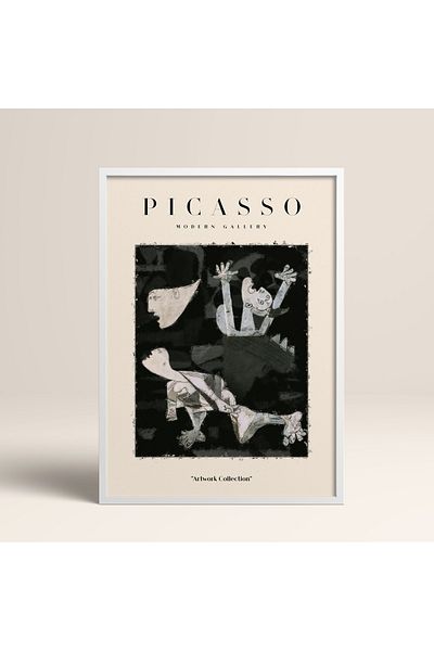 HOMEPACK Επιτραπέζιο έργο τέχνης Picasso Modern Gallery Abstract Artwork Collection με κορνίζα