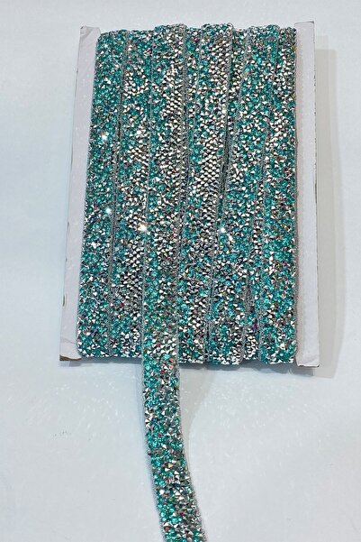 FdayAksesuar Accesoriu bandă decorativă verde acvatică, bandă cu pietre termo...