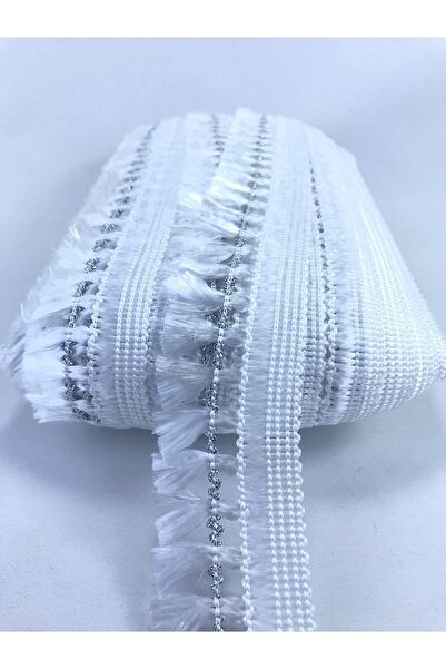 Genel Markalar Dekoratif Şerit Aksesuar Beyaz Gümüş Saçak Püskül Paketleme Sü...