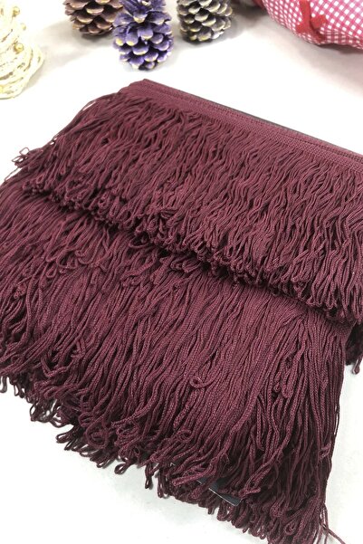 FdayAksesuar Dekoratif Şerit Aksesuar Bordo Saçak Püskül En 20 Cm 1 Metre – D...