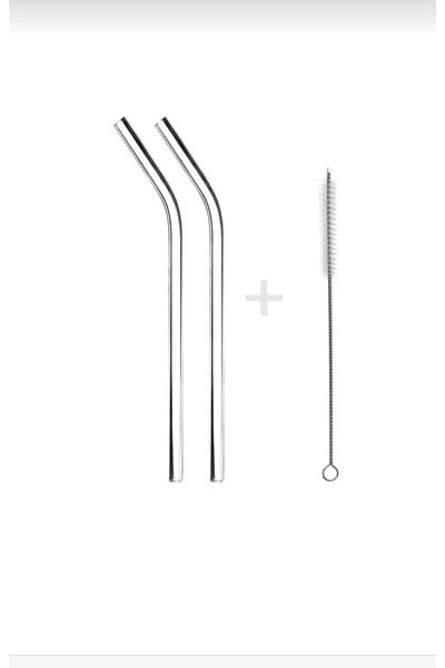 Dalian Home 2-Piece Curved Glass Straw Cleaning Brush 2 Pieces Straw