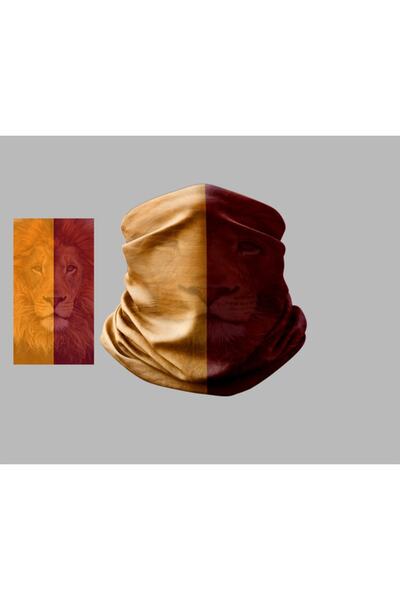 Buffalo Sarı Kırmızı Tasarımlı Motorcu Çok Amaçlı Outdoor Boyunluk Unisex Bandana