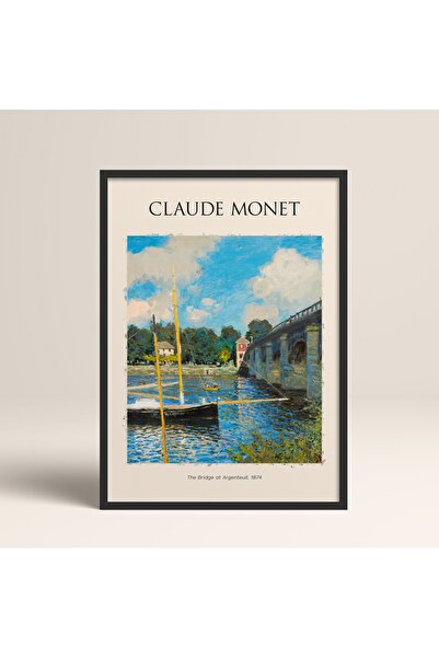 HOMEPACK Siyah Lamine Çerçeveli Claude Monet The Bridge At Argenteuil Art Tablo