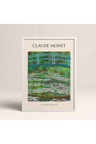HOMEPACK Claude Monet με λευκό πλαστικοποιημένο πλαίσιο Το ιαπωνικό πεζόχειρο ζωγραφική τέχνης