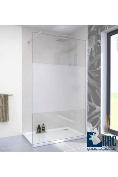 KRCDİJİTAL Duşakabin Camı Kaplama Folyosu 37cmx5mt Buzlu Cam Filmi Kendinden Yapışkanlı