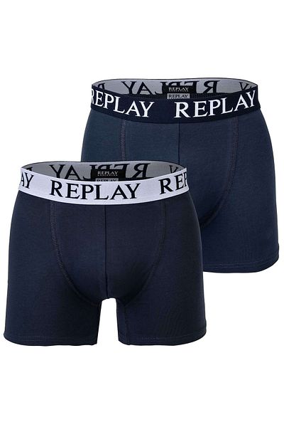 Replay Herren-Boxershorts, 2er-Pack – Badeshorts, Baumwollstretch