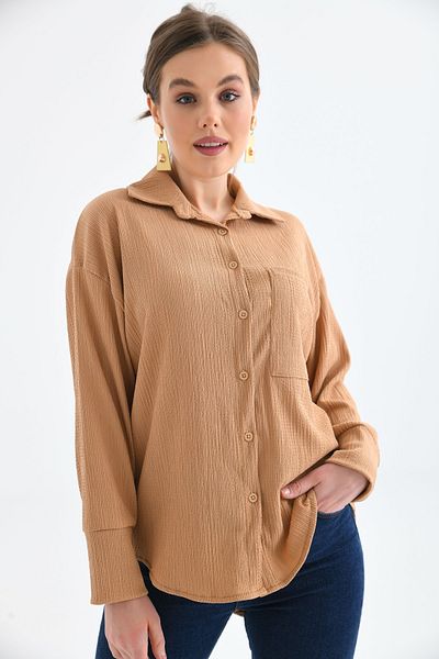 VOLT CLOTHİNG Dámská oversize košile s knoflíky na zádech