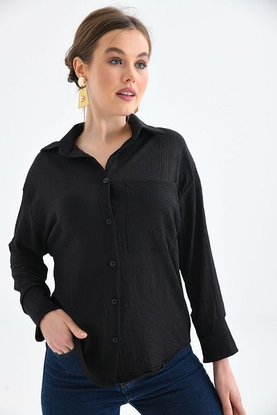 VOLT CLOTHİNG Dámská oversize košile s knoflíky na zádech
