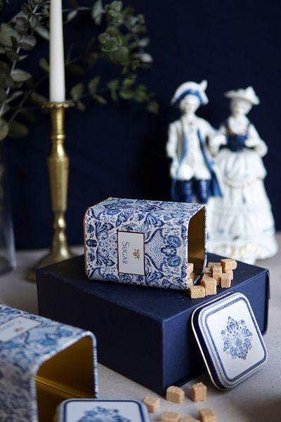 EVLE Er018-y3 Azulejos Sugar Patterned Square Metal Storage Container 9x9 Cm