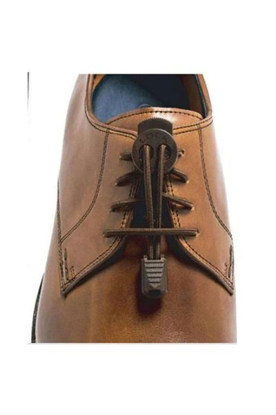 ipekbazaar Brown Smart Laces, Practical Elastic Shoelaces, Sports, Children, Classic and Boots Laces, 1 Pair