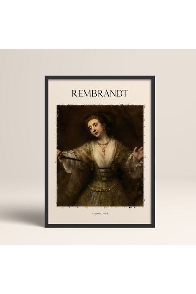 HOMEPACK Pictură de artă modernă Rembrandt Lucretia cu cadru negru