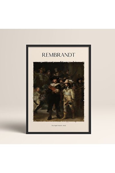 HOMEPACK Pictură de artă modernă Rembrandt The Night Watch cu cadru negru
