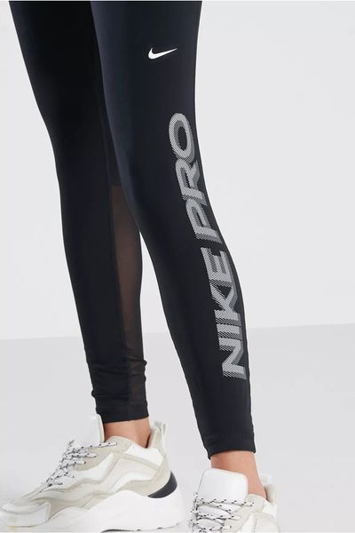 Nike Pro 365 Mid-rise Crop Training Legging Gray Black Leggings - Trendyol