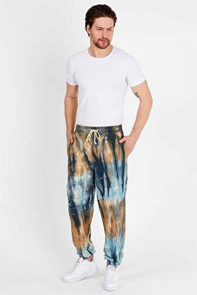 JAHR MARC Batik Washed Brown Men's Sweatpants