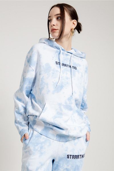 JAHR MARC Γυναικείο φούτερ Tie Dye Washed Blue Oversize