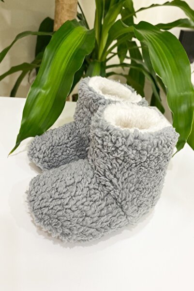 TUOBEBE Unisex Gray Non-Slip Sole Baby and Children's Slippers Home Boots